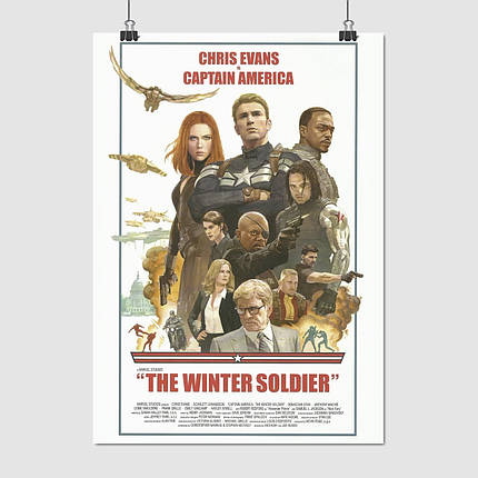 Плакат "Капітан Америка, Зимовий Солдат, Captain America, Winter Soldier", 60×43см, фото 1