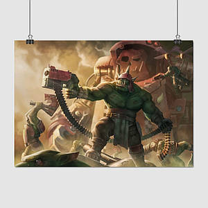 Плакат "Вархаммер 40000, Орки, Warhammer 40000, Orks", 43×60см