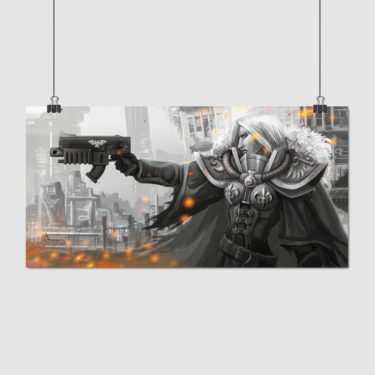 Плакат "Вархаммер 40000, Сестри Битви, Warhammer 40000, Adepta Sororitas", 30×60см