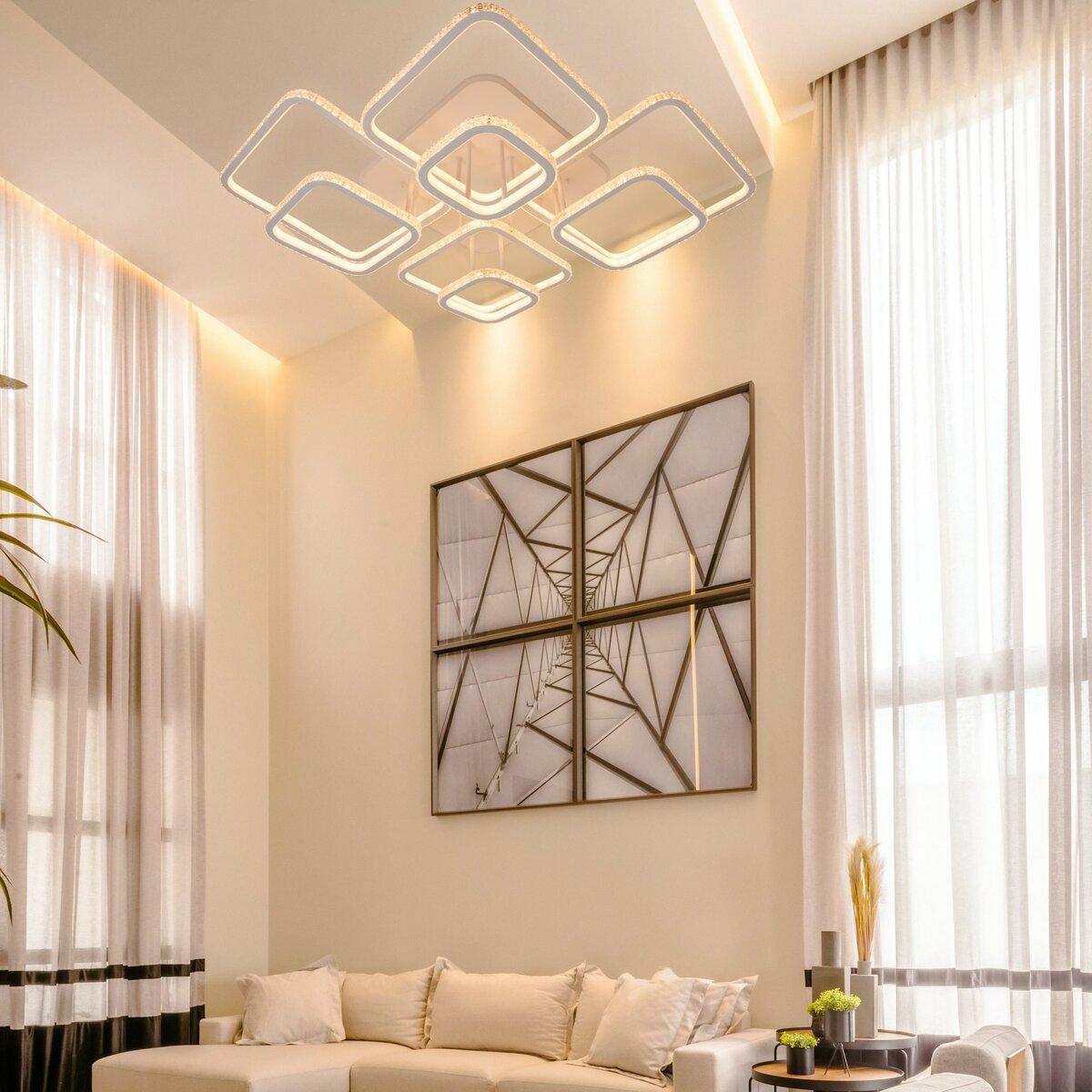 Люстра світлодіодна DK5868B/8 WH (RGB) 552W+14W на 8 плафонів