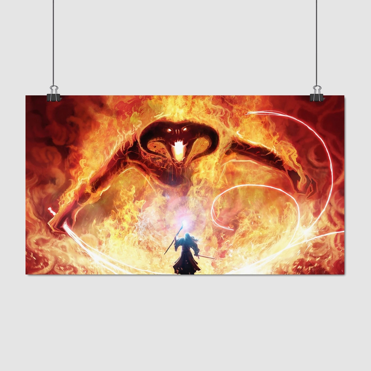 Плакат "Володар перснів, Гендальф та балроґ, Lord Of The Rings", 34×60см