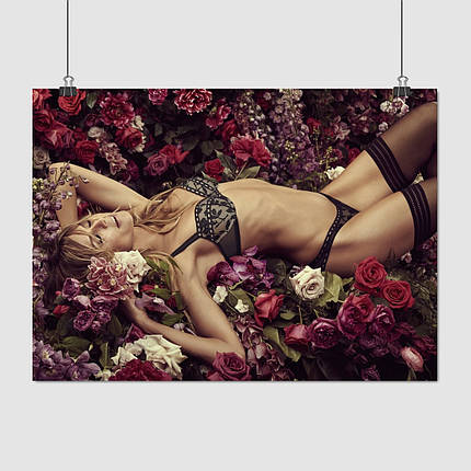 Плакат "Дівчина у квітах", 43×60см, фото 1