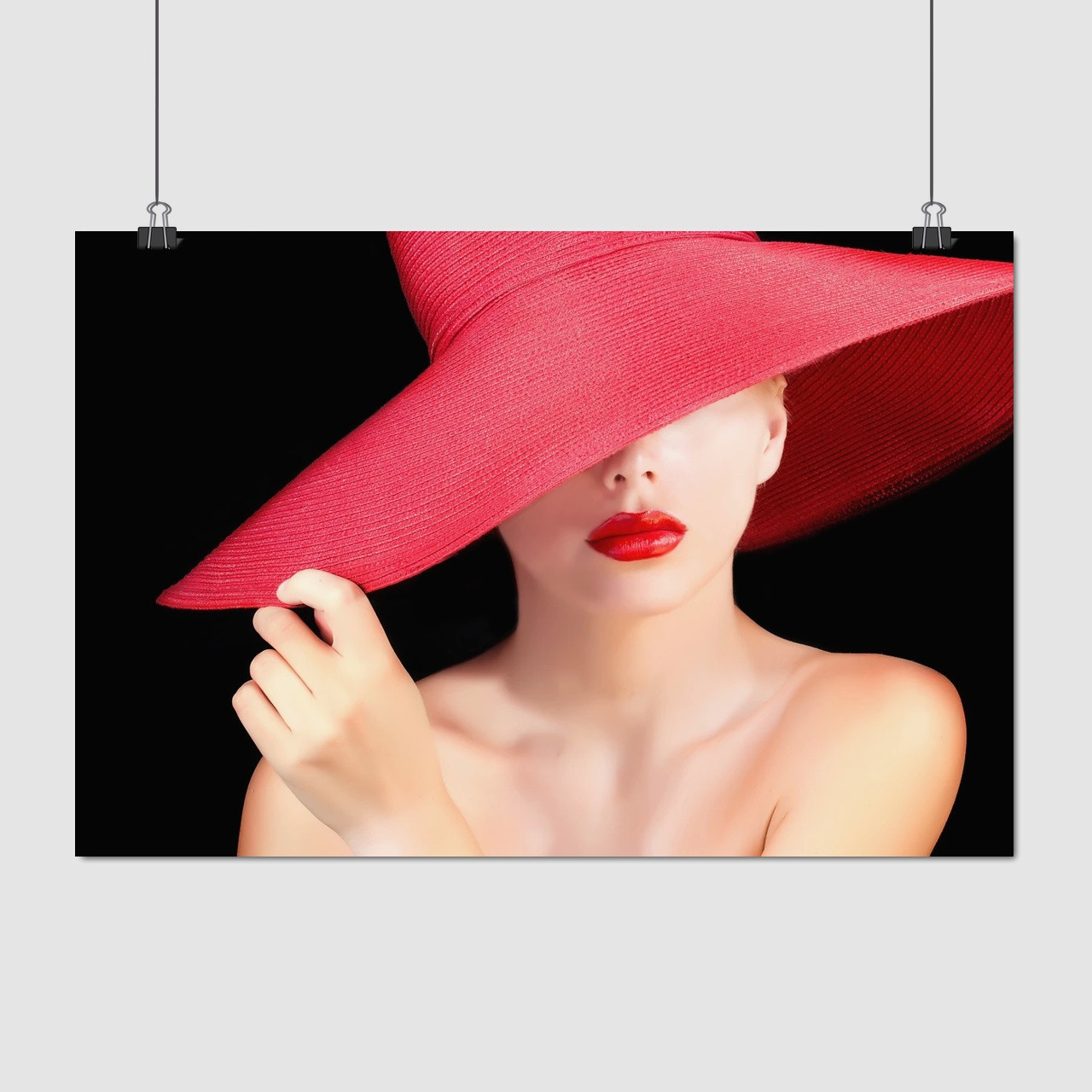 Плакат "Дівчина в червоний капелюх", 40×60см