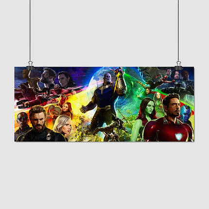 Плакат "Месники, Війна Нескінченності, панорама, Avengers: Infinity War (2018)", 25×60см, фото 1