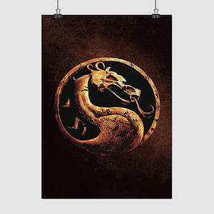 Плакат "Мортал Комбат, лого, Mortal Kombat, logo", 60×43см