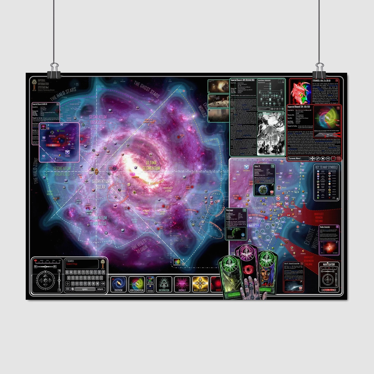 Плакат "Вархаммер 40000, карта галактики, Warhammer 40000", 75×106см