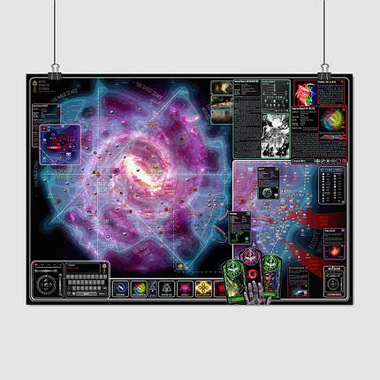 Плакат "Вархаммер 40000, карта галактики, Warhammer 40000", 75×106см, фото 1