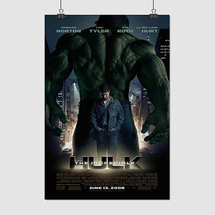 Плакат "Неймовірний Халк, Едвард Нортон, Incredible Hulk (2008)", 60×41см, фото 1