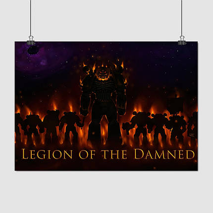 Плакат "Вархаммер 40000, Легіон Проклятих, Legion Of The Damned, Warhammer 40000", 43×60см, фото 1