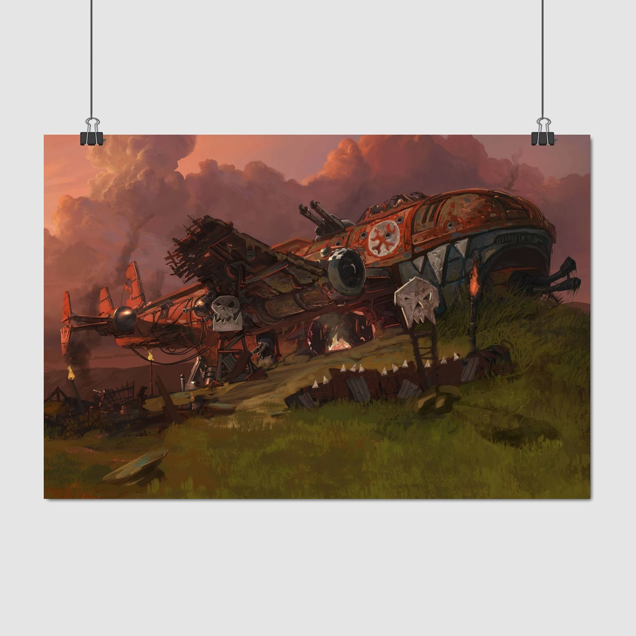 Плакат "Вархаммер 40000, орочий корабель, Warhammer 40000", 40×60см