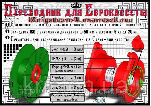 Перехідник для єврокасети 5-15 кг.