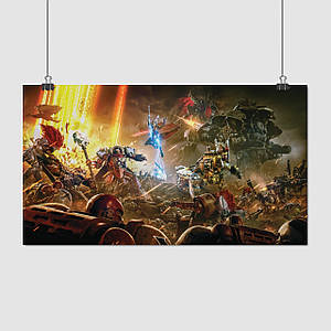 Плакат "Вархаммер 40000, Warhammer 40000, Dawn of War 3", 34×60см