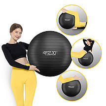 М'яч для фітнесу (фітбол) 4FIZJO 75 см Anti-Burst Black (P-5907739316370), фото 3