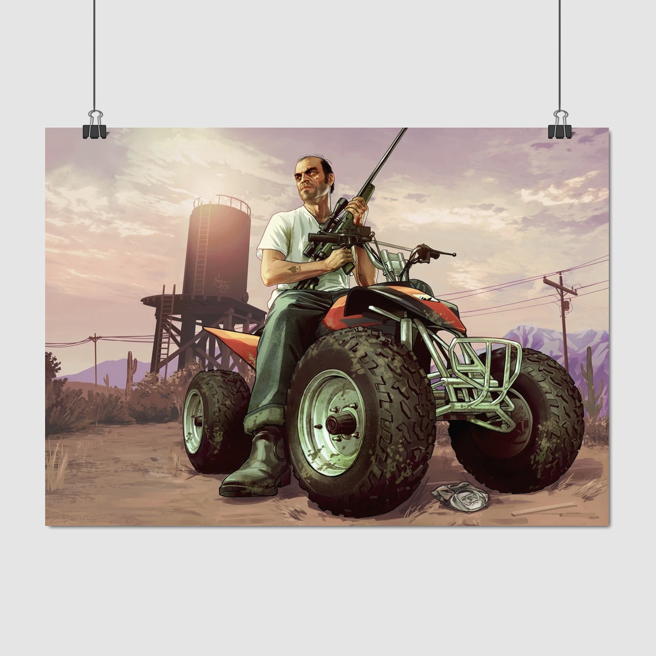 Плакат "ГТА, Значна автокрадіжка, Grand Thief Auto, GTA", 43×60см