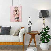 Плакат "Дівчина на рожевому фоні", 60×43см, фото 4