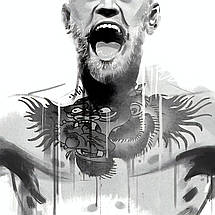 Плакат "Конор Макгрегор, стилізація, чорно-білий, Conor McGregor", 43×60см, фото 2