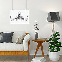 Плакат "Конор Макгрегор, стилізація, чорно-білий, Conor McGregor", 43×60см, фото 4