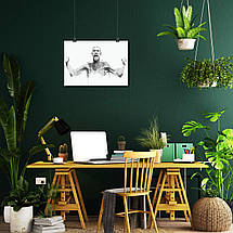 Плакат "Конор Макгрегор, стилізація, чорно-білий, Conor McGregor", 43×60см, фото 5