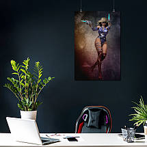 Плакат "Дівчина з пістолетами", 60×40см, фото 3