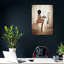 Плакат "Дівчина з мольбертом", 60×43см, фото 3