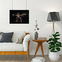 Плакат "Бодібілдер зі штангою", 43×60см, фото 4