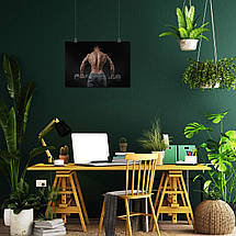 Плакат "Бодібілдер з гантелями зі спини", 43×60см, фото 5