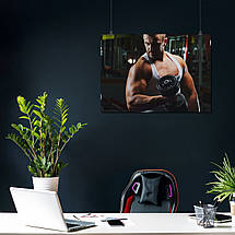 Плакат "Бодібілдер з гантелей", 43×60см, фото 4