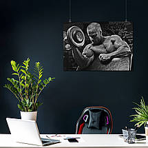 Плакат "Бодібілдер з гантелей", 43×60см, фото 3