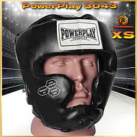 Шолом боксерський з повним захистом тренувальний чорний PowerPlay 3043 розмір XS