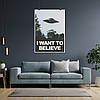 Плакат "Цілком таємно, серіал, X-Files, I want to believe", 60×43см, фото 7