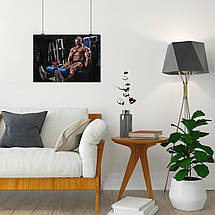 Плакат "Бодібілдер, жим ногами", 43×60см, фото 4