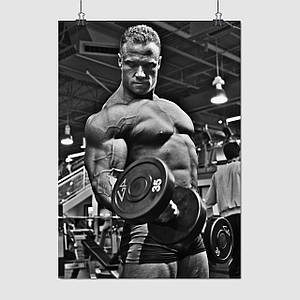 Плакат "Бодібілдер з гантелей", 60×43см