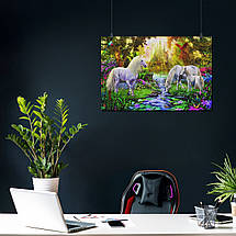 Плакат "Три єдинороги на галявині", 60×40см, фото 3