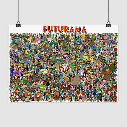 Плакат "Футурама, головні персонажі, Futurama", 43×60см, фото 1
