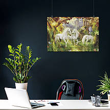 Плакат "Три єдинороги на галявині", 40×60см, фото 3