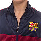 Костюм спортивний дитячий із символікою футбольного клубу BARCELONA кофта на блискавці та штани LIDONG LD-6130K-BS, фото 3