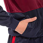 Костюм спортивний дитячий із символікою футбольного клубу BARCELONA кофта на блискавці та штани LIDONG LD-6130K-BS, фото 4