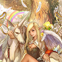 Плакат "Єдиноріг та ельфійка", 60×42см, фото 2