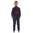 Костюм спортивний дитячий із символікою футбольного клубу BARCELONA кофта на блискавці та штани LIDONG LD-6130K-BS, фото 9