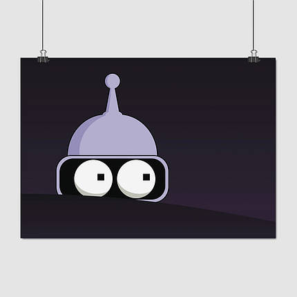 Плакат "Футурама, Бендер ховається, Futurama, Bender", 43×60см, фото 1