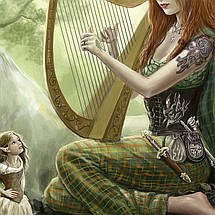 Плакат "Єдиноріг та ельфійка з арфою", 60×41см, фото 2