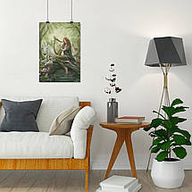 Плакат "Єдиноріг та ельфійка з арфою", 60×41см, фото 4