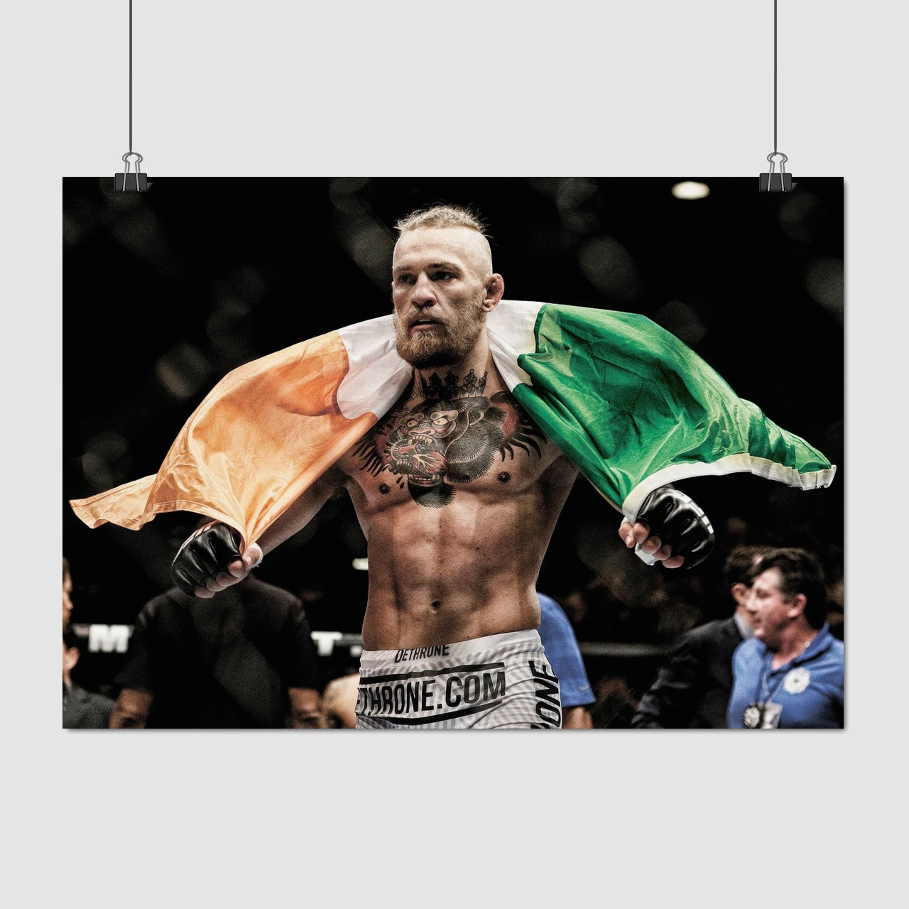 Плакат "Конор Мак-Грегор з прапором, Conor McGregor", 43×60см