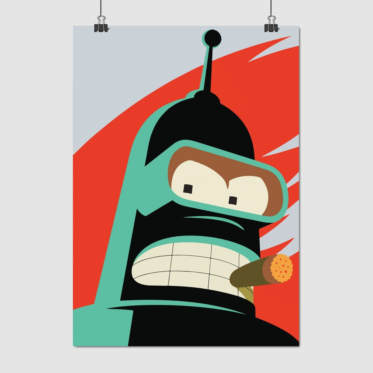 Плакат "Футурама, робот Бендер, Futurama, Bender", 60×43см