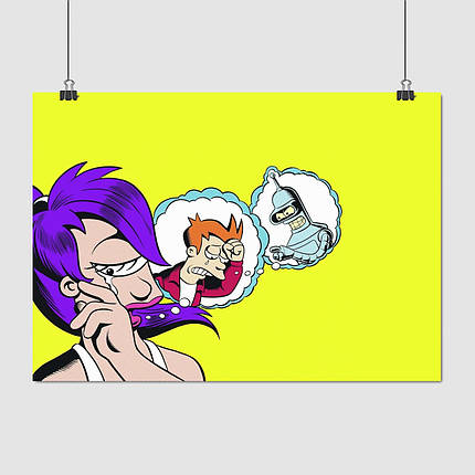Плакат "Футурама, Ліла та мрії, , поп-арт, Futurama", 43×60см, фото 1