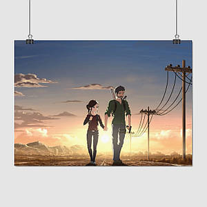 Плакат "Останні з нас, Еллі та Джоел йдуть дорогою, Last Of Us", 43×60см