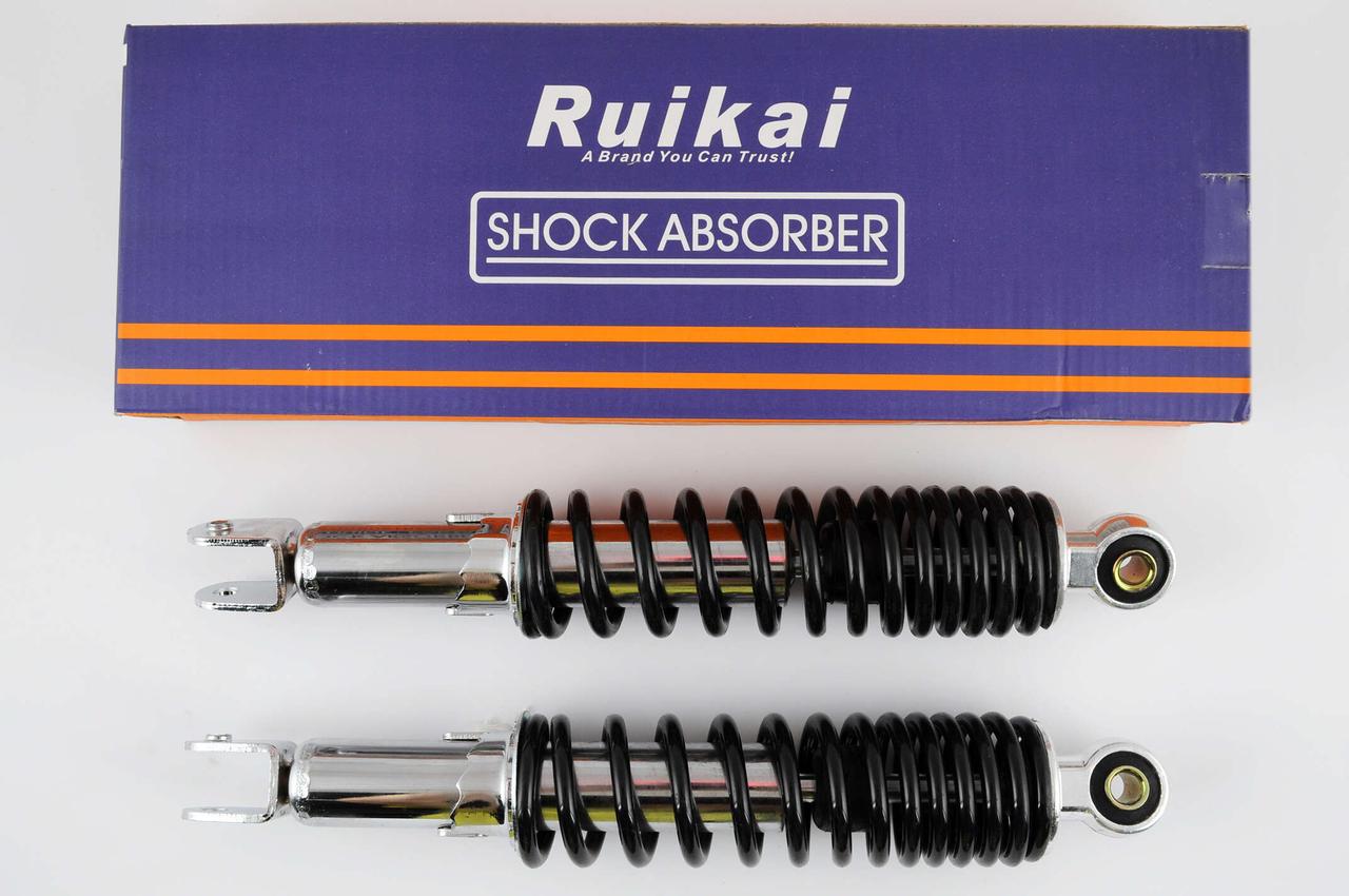 Амортизатори (пара) GY6, DIO ZX 310mm, регульовані (чорні) RUIKAI