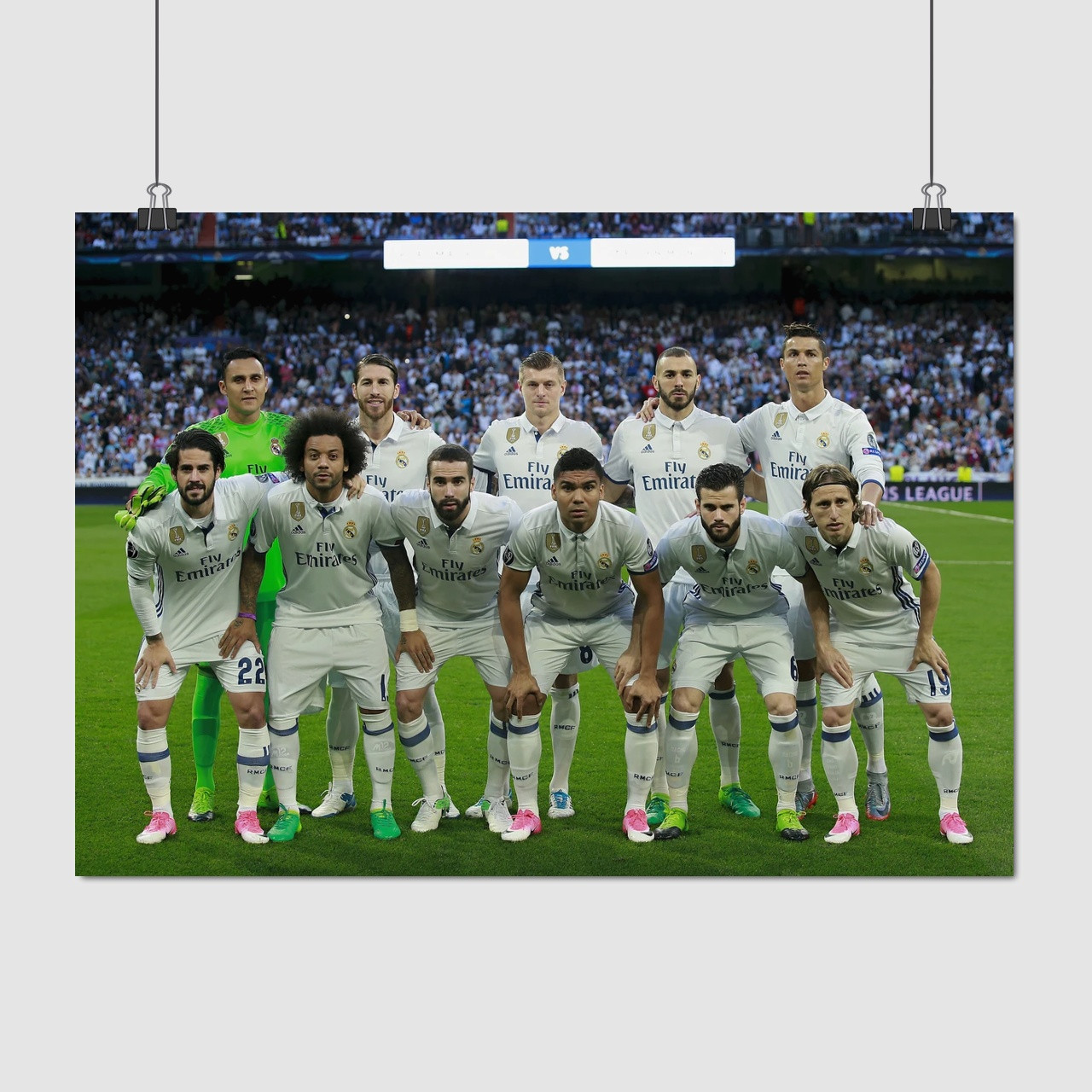Плакат "Футбольна команда клубу Реал Мадрид, Real Madrid", 43×60см