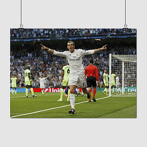 Плакат "Футболіст Гарет Бейл, Реал Мадрид, Gareth Bale, Real Madrid", 43×60см
