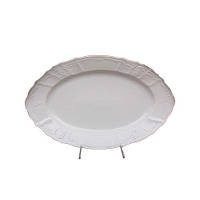 Блюдо овальне з бортом Thun Bernadotte (Обводка золото) довжина 26 см порцеляна (311011М з)